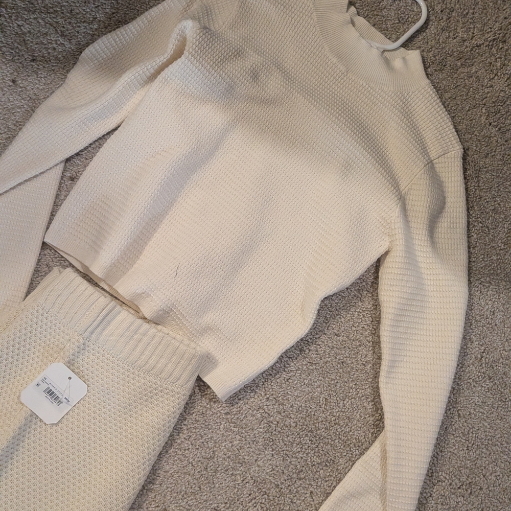 Altar'd State Cream Textured Knit Top